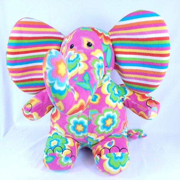 Melissa & Doug, Sally The Elephant, Pink Flower Power, Retro Stuffed Animal - Picture 2 of 8